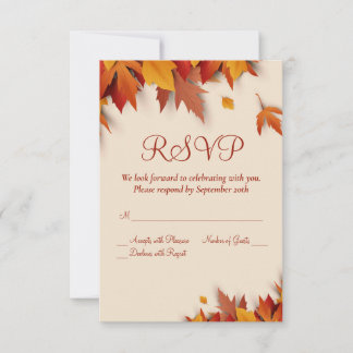 Herfst Leaf Classic RSVP-kaart RSVP Kaartje