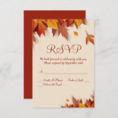 Herfst Leaf Classic RSVP-kaart RSVP Kaartje (Voorkant / Achterkant)