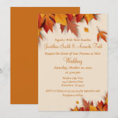 Herfst Leaf Classic Wedding Uitnodiging (Voorkant / Achterkant)
