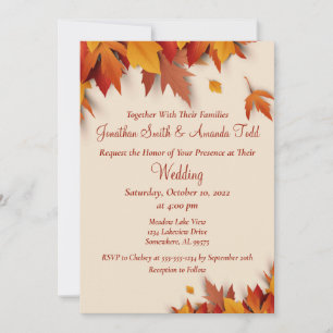 Herfst Leaf Classic Wedding Uitnodiging