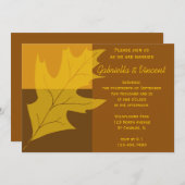 Herfst Leaf Color Block Wedding Kaart (Voorkant / Achterkant)