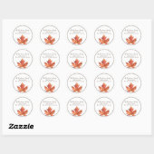 Herfst Leaf Elegant Rond Terugkeeradresetiket Ronde Sticker (Vel)