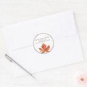 Herfst Leaf Elegant Rond Terugkeeradresetiket Ronde Sticker (Envelop)