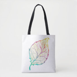 Herfst Leaf Elegant Schattig Pastel Roze blauwgroe Tote Bag