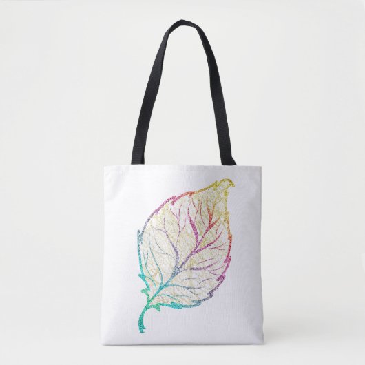 Herfst Leaf Elegant Schattig Pastel Roze blauwgroe Tote Bag (Voorkant)