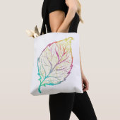 Herfst Leaf Elegant Schattig Pastel Roze blauwgroe Tote Bag (Dichtbij)