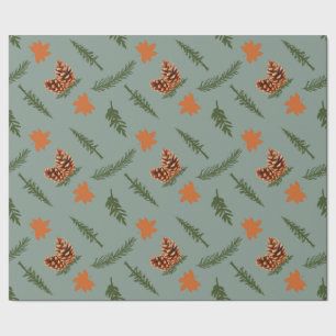 Herfst Leaf en Pinecone Naadloze Wrapping Paper Ar Cadeaupapier