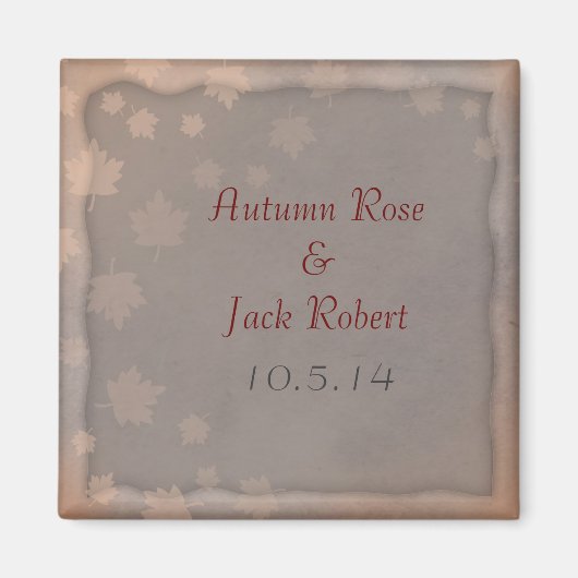 Herfst Leaf Fall Wedding Favoriet Save the Date Magneet (Voorkant)