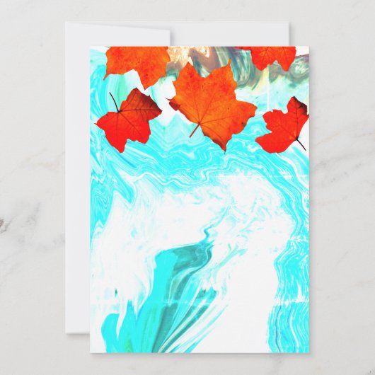 Herfst Leaf Geode Agate Art Abstract Aangepast huw Kaart (Achterkant)