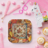 Herfst Leaf Herfst Kleurrijke Bladeren Papier Bord (Feest)