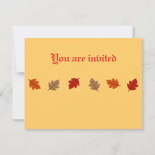 Herfst Leaf Invatations Kaart (Voorkant)