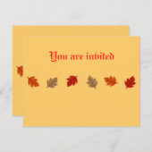 Herfst Leaf Invatations Kaart (Voorkant / Achterkant)
