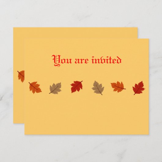 Herfst Leaf Invatations Kaart (Voorkant / Achterkant)