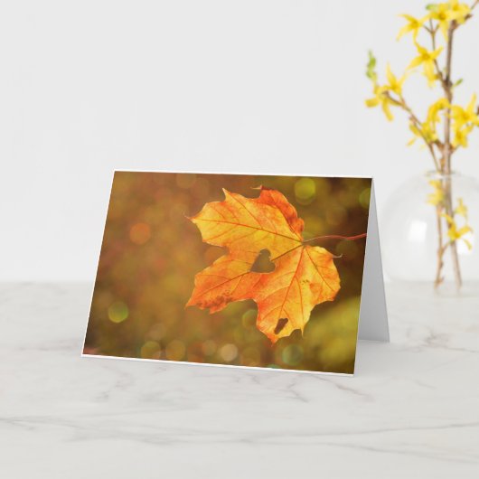 Herfst Leaf Kaart (Gele Bloem)