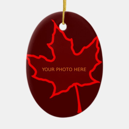 Herfst Leaf Keramisch Ornament (Voorkant)