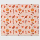 Herfst Leaf Naadloos Inpakpapier met Schattigee Ch (Vlak)