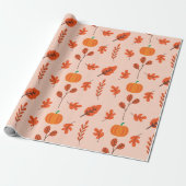 Herfst Leaf Naadloos Inpakpapier met Schattigee Ch (Uitgerold)