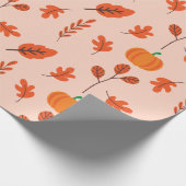 Herfst Leaf Naadloos Inpakpapier met Schattigee Ch (Hoek)