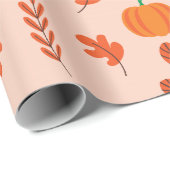 Herfst Leaf Naadloos Inpakpapier met Schattigee Ch (Rol Hoek)