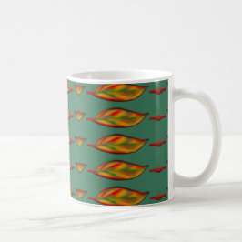 Herfst Leaf Painted Patterned Koffiemok
