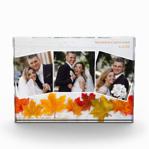 Herfst Leaf Pas getrouwd Foto Collage Autumn Weddi