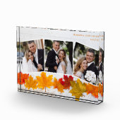 Herfst Leaf Pas getrouwd Foto Collage Autumn Weddi (Rechts)