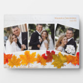 Herfst Leaf Pas getrouwd Foto Collage Autumn Weddi Fotoplaat (voorkant)