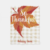 Herfst Leaf & Pset Baby's Eerste Thanksgiving Fleece Deken (Voorkant)