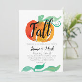 Herfst Leaf Pumpkin Baby shower Waterverf Sinaasap Kaart (Staand voorkant)