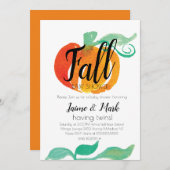 Herfst Leaf Pumpkin Baby shower Waterverf Sinaasap Kaart (Voorkant / Achterkant)