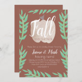 Herfst Leaf Pumpkin Brown Baby shower Uitnodiging (Voorkant / Achterkant)