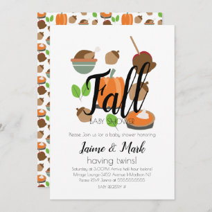 Herfst Leaf Pumpkin Pie Baby shower Kaart