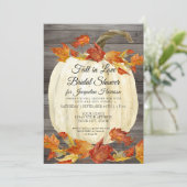 Herfst Leaf Pumpkin Rustic Waterverf Vrijgezellenf Kaart (Staand voorkant)