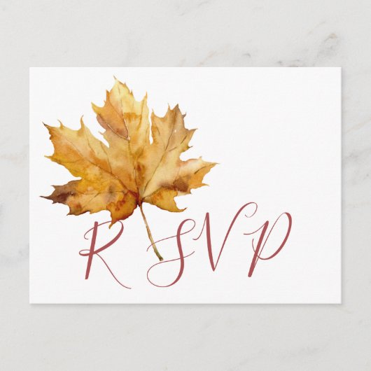 Herfst Leaf RSVP Briefkaart (Voorkant)