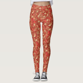 Herfst Leaf Rust Sinaasappel Rood Kijk Beige Khaki Leggings
