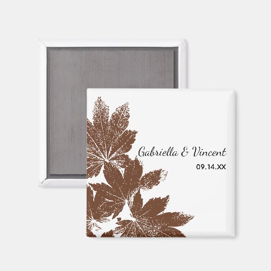 Herfst Leaf Stamp Wedding Magneet (Voorkant / Achterkant)