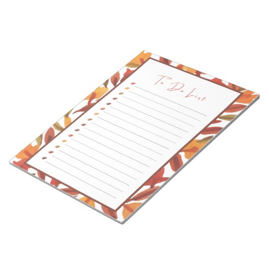 Herfst Leaf To Do List Notitieblok (Schuin)