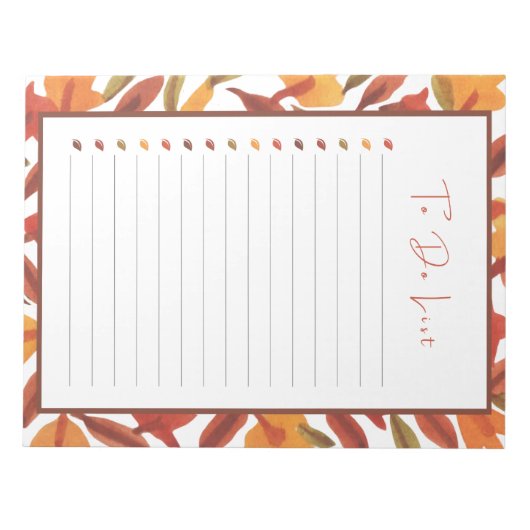 Herfst Leaf To Do List Notitieblok (Voorkant)