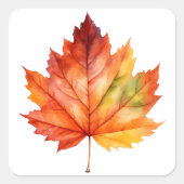 Herfst Leaf Vierkante Stickers (Voorkant)