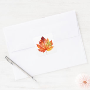 Herfst Leaf Vierkante Stickers