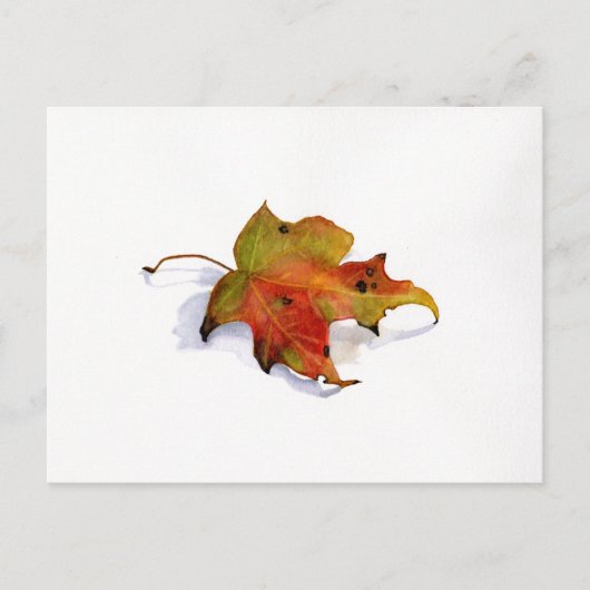 Herfst Leaf Waterverf Briefkaart (Voorkant)