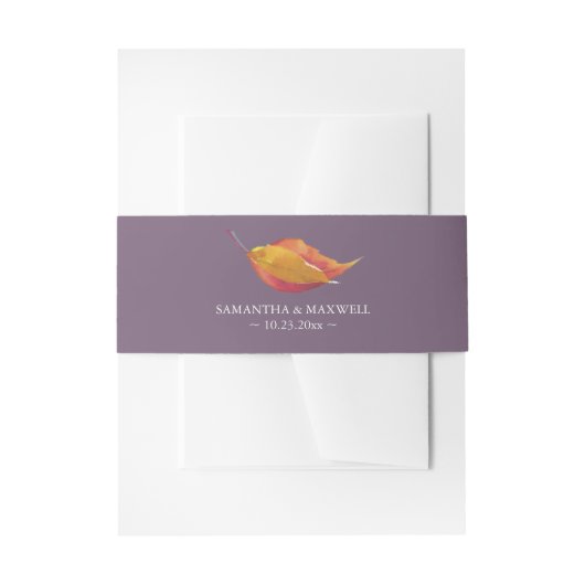 Herfst Leaf Wedding Invitation Belly Band Uitnodigingen Wikkel (Voorkant Voorbeeld)
