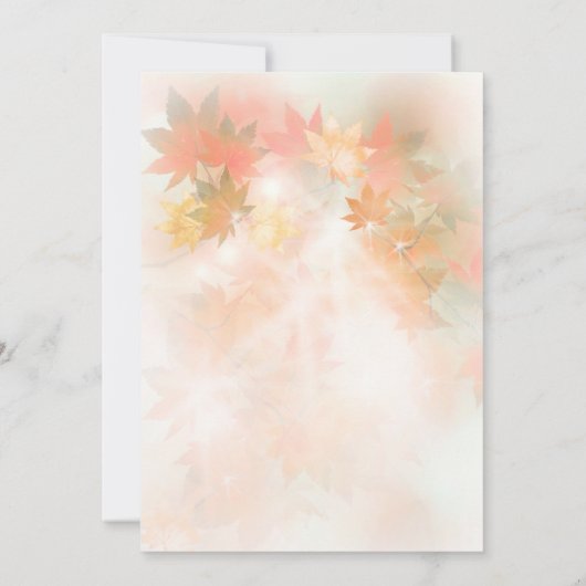 Herfst Leaf Wedding Invitations Kaart (Achterkant)