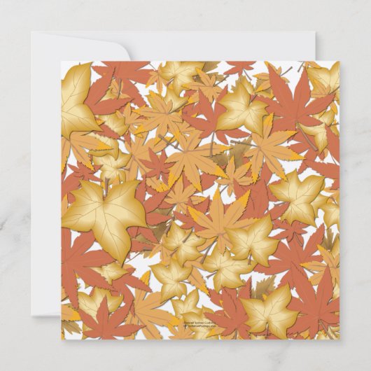 Herfst Leaves Square Invitaties Kaart (Achterkant)