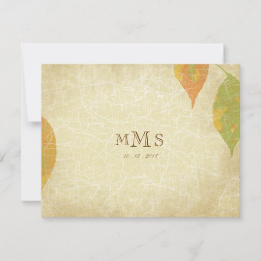  herfst Leaves Wedding RSVP Kaartje (Voorkant)