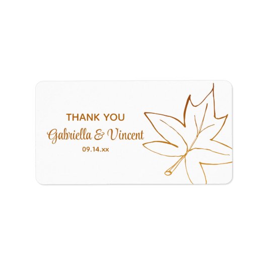 Herfst leble lef bruiloft etiket (Voorkant)