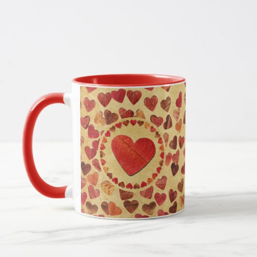 Herfst leder hart op oude Mok papier (Links)