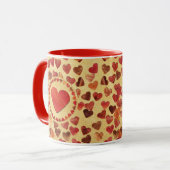 Herfst leder hart op oude Mok papier (Voorkant links)