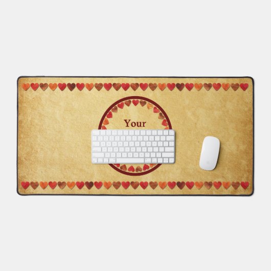 herfst leder hart oud papier bureaumat (Keyboard & Muis)