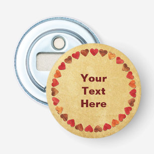 herfst leder hart oud papier button flesopener